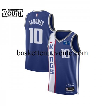 Maillot Basket Sacramento Kings Domantas Sabonis 10 2023-2024 Nike City Edition Bleu Swingman - Enfant